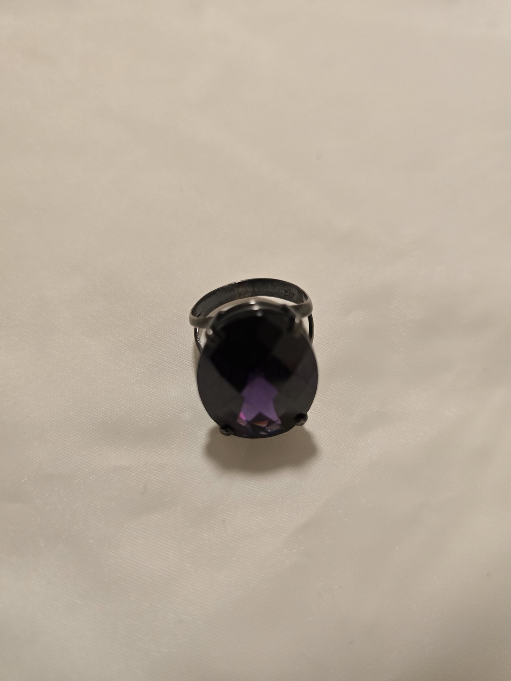Statement Purple Oval Gem Ring for Women